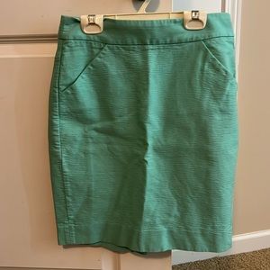 J crew the pencil skirt mint green